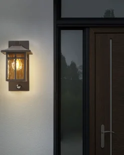 Candeeiro De Parede Com Sensor De Movimento Preto 30 Cm Teviot