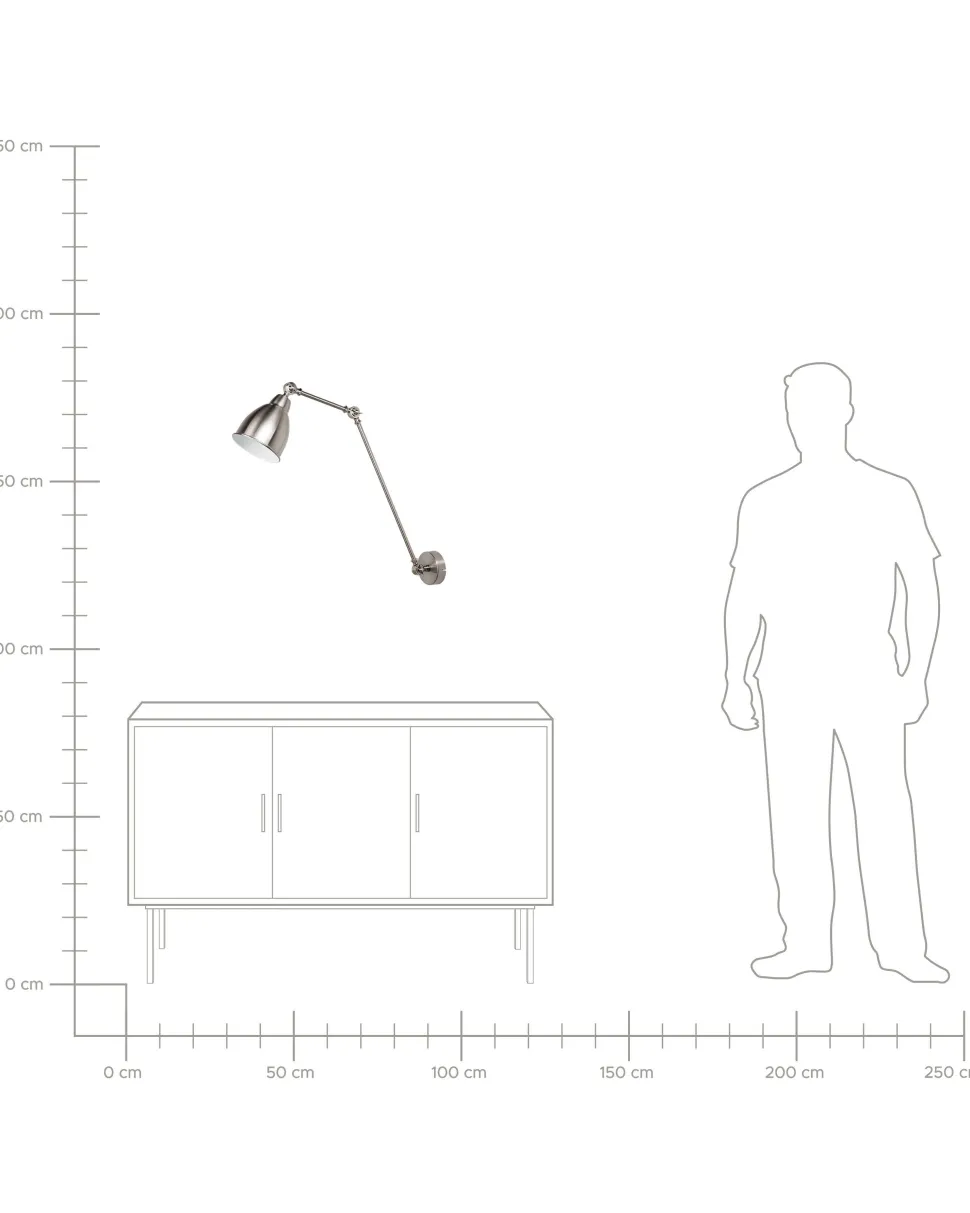 Candeeiro De Parede Cor De Niquel Mississippi L