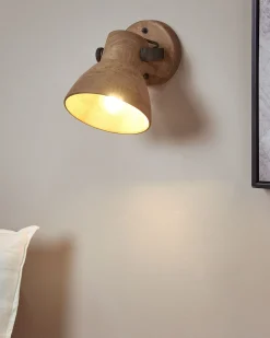 Candeeiro De Parede Em Madeira Escura De Mango Periyar