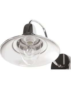 Candeeiro De Parede Em Metal Prateado Luza