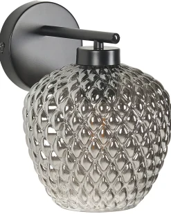 Candeeiro De Parede Em Metal Cinzento 26 Cm Sherry