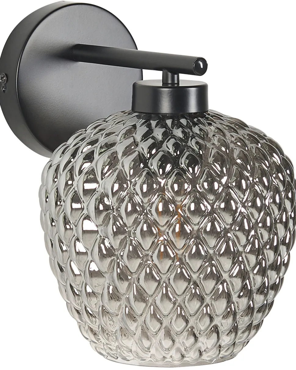 Candeeiro De Parede Em Metal Cinzento 26 Cm Sherry