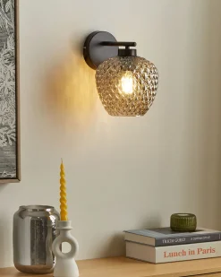 Candeeiro De Parede Em Metal Cinzento 26 Cm Sherry