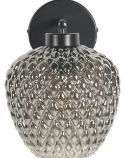 Candeeiro De Parede Em Metal Cinzento 26 Cm Sherry