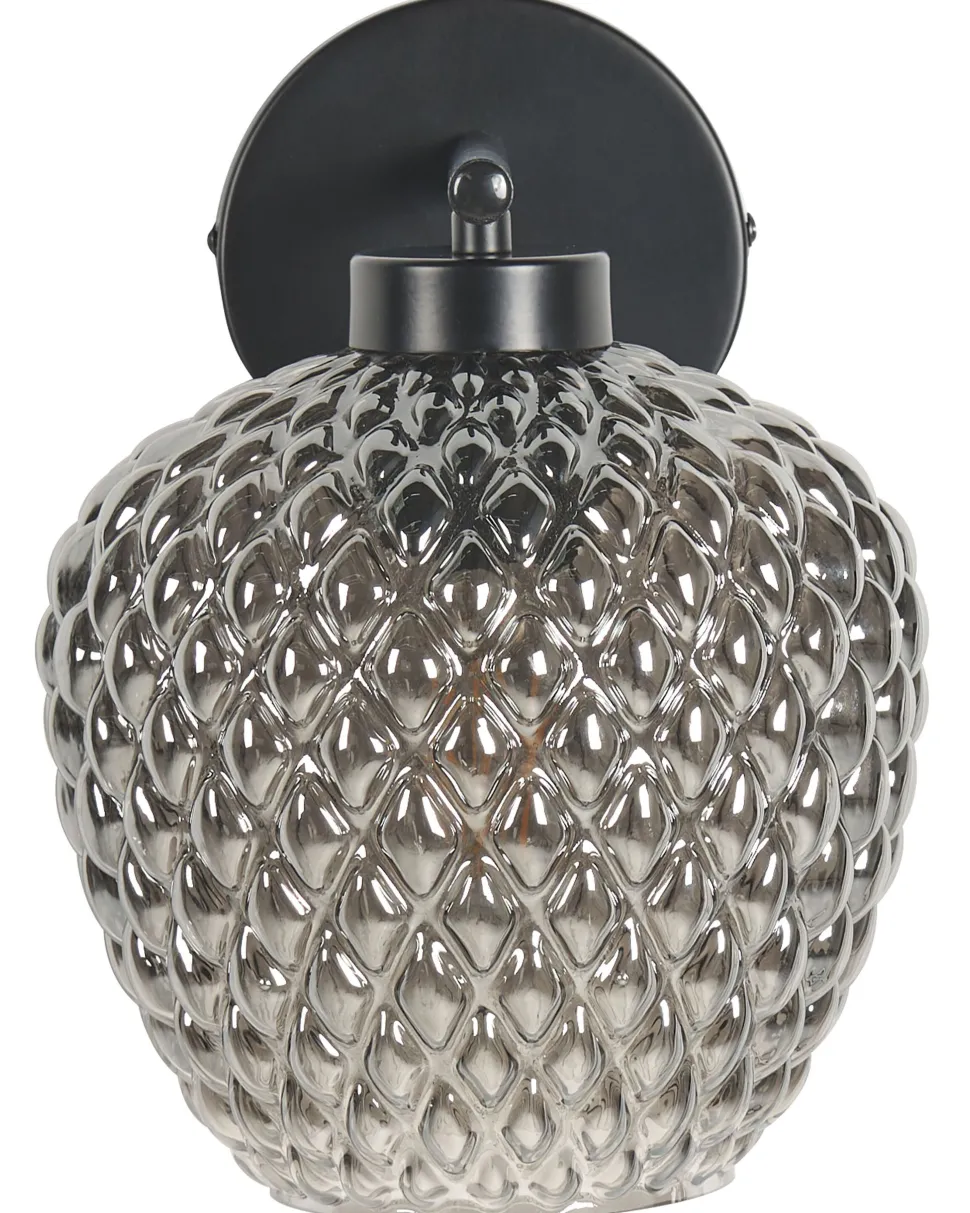 Candeeiro De Parede Em Metal Cinzento 26 Cm Sherry