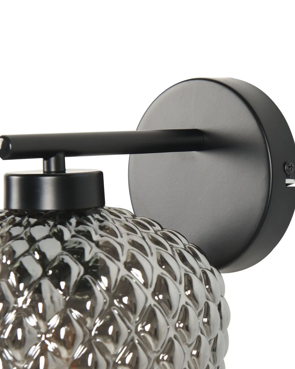 Candeeiro De Parede Em Metal Cinzento 26 Cm Sherry