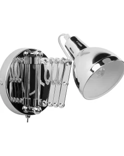 Candeeiro De Parede Em Metal Prateado Harrington