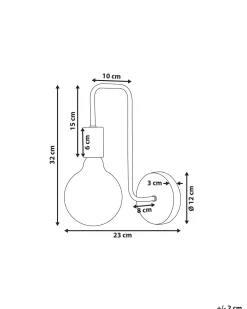 Candeeiro De Parede Em Metal Dourado Savena