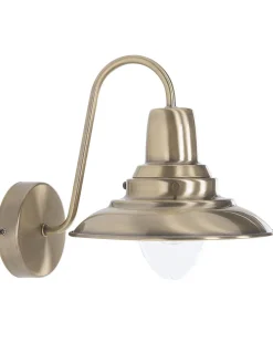 Candeeiro De Parede Em Metal Dourado Luza