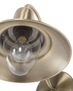 Candeeiro De Parede Em Metal Dourado Luza