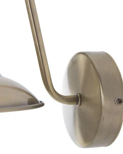 Candeeiro De Parede Em Metal Dourado Luza