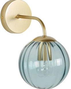 Candeeiro De Parede Em Metal Azul 28 Cm Boomi