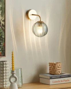 Candeeiro De Parede Em Metal Azul 28 Cm Boomi