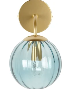 Candeeiro De Parede Em Metal Azul 28 Cm Boomi