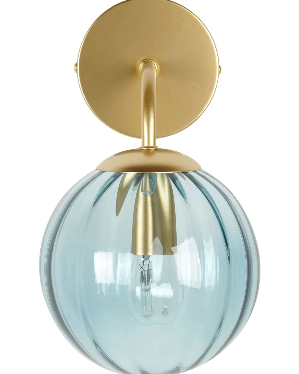 Candeeiro De Parede Em Metal Azul 28 Cm Boomi