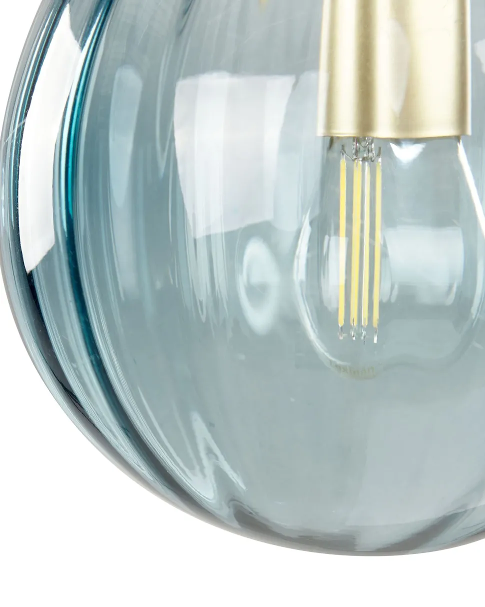 Candeeiro De Parede Em Metal Azul 28 Cm Boomi