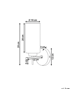 Candeeiro De Parede Em Metal Cinzento 29 Cm Puriri