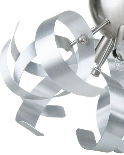 Candeeiro De Parede Em Metal Prateado Icana