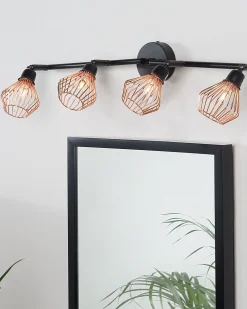 Candeeiro De Parede Em Metal Cobre Volga L