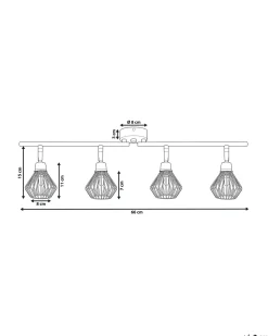 Candeeiro De Parede Em Metal Cobre Volga L