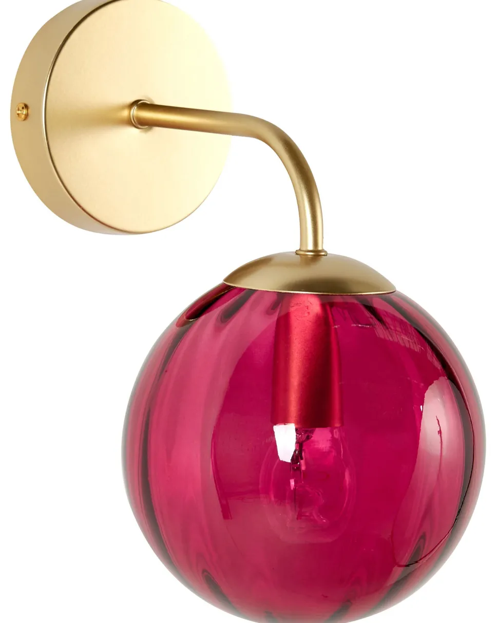 Candeeiro De Parede Em Metal Vermelho 28 Cm Boomi