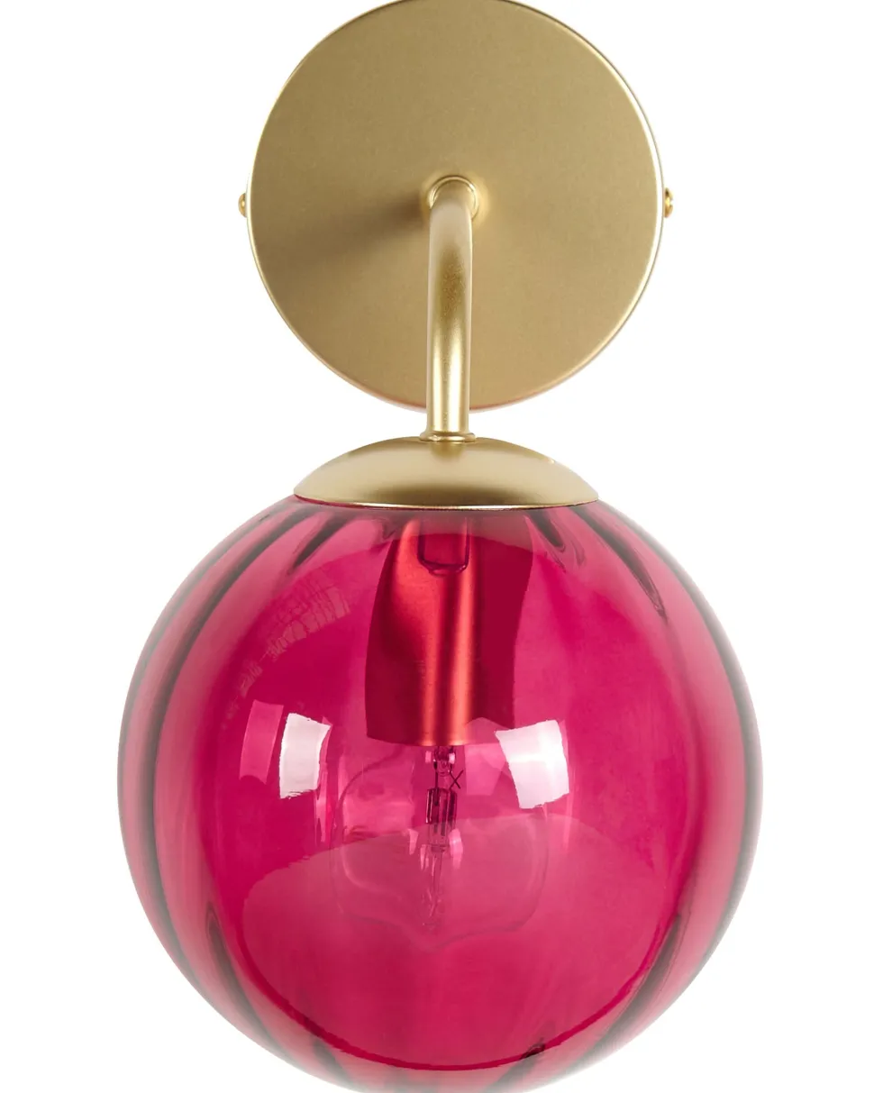 Candeeiro De Parede Em Metal Vermelho 28 Cm Boomi