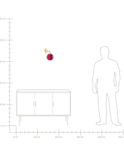 Candeeiro De Parede Em Metal Vermelho 28 Cm Boomi