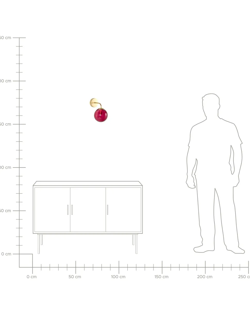 Candeeiro De Parede Em Metal Vermelho 28 Cm Boomi