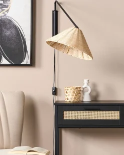 Candeeiro De Parede Em Rattan Natural Palena