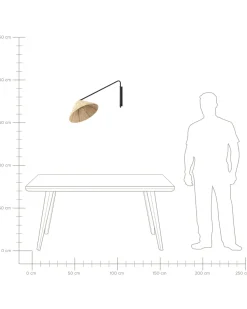 Candeeiro De Parede Em Rattan Natural Palena