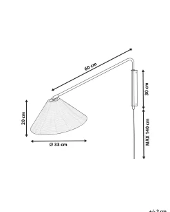 Candeeiro De Parede Em Rattan Natural Palena
