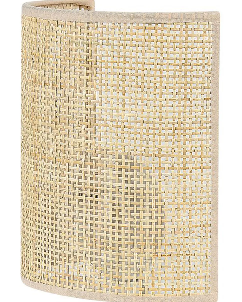 Candeeiro De Parede Em Rattan Natural Cario