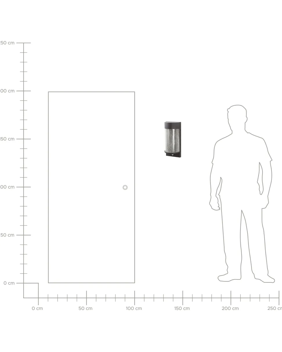 Candeeiro De Parede Led Com Sensor De Movimento Preto 35 Cm Pheppie