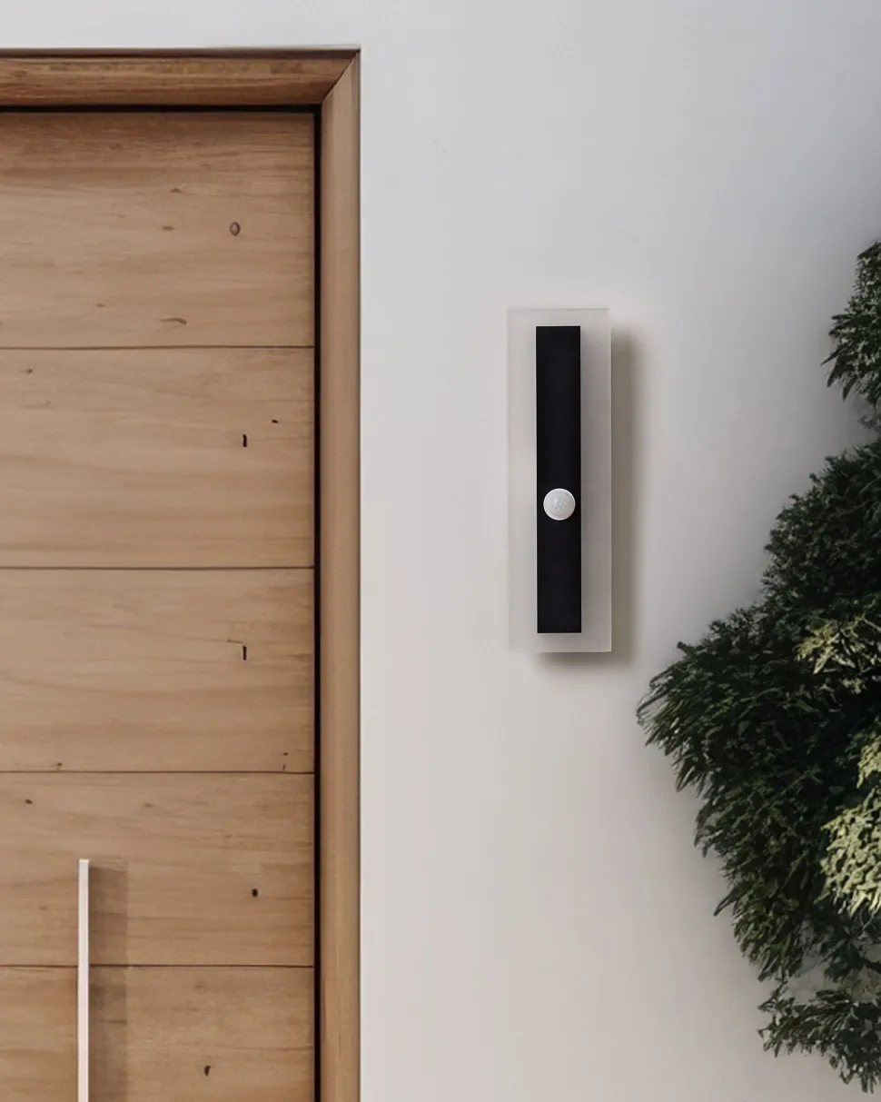 Candeeiro De Parede Led Com Sensor De Movimento Preto 30 Cm Savane
