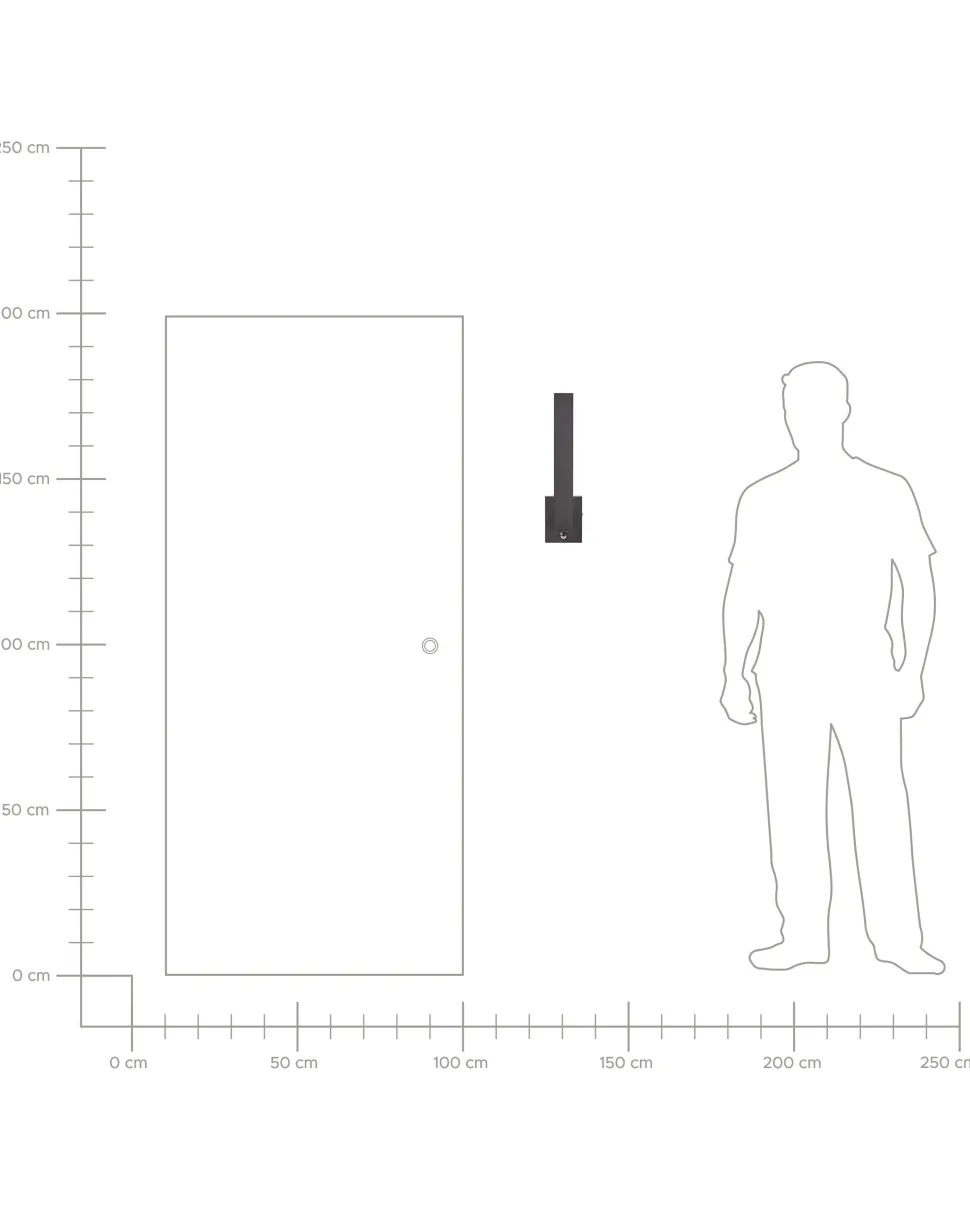 Candeeiro De Parede Led Com Sensor De Movimento Preto 46 Cm Tummel