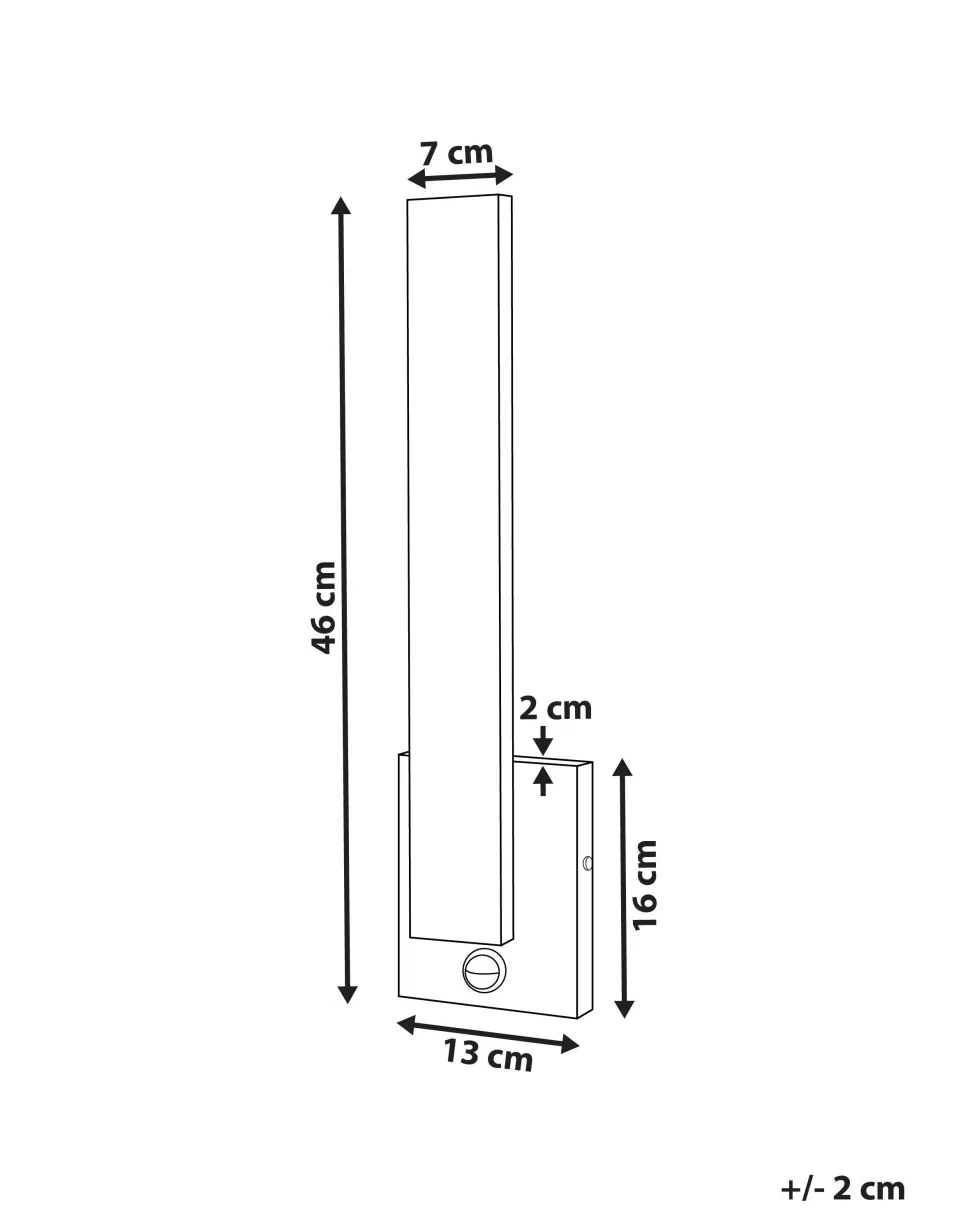 Candeeiro De Parede Led Com Sensor De Movimento Preto 46 Cm Tummel