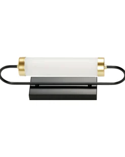 Candeeiro De Parede Led Em Metal Preto E Dourado 43 Cm Jacobs