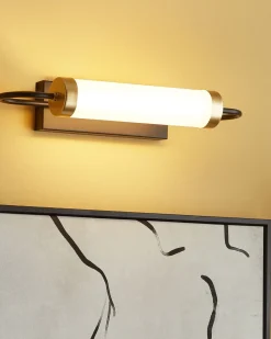 Candeeiro De Parede Led Em Metal Preto E Dourado 43 Cm Jacobs