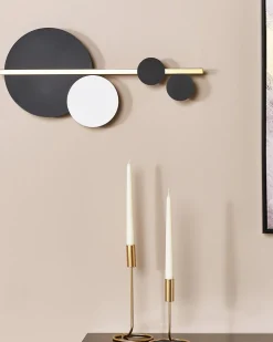 Candeeiro De Parede Led Em Metal Preto E Dourado Parita