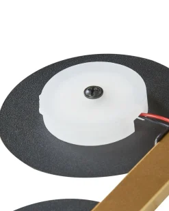 Candeeiro De Parede Led Em Metal Preto E Dourado Parita