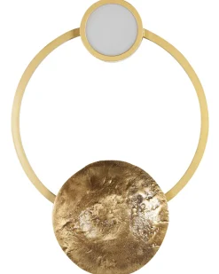 Candeeiro De Parede Led Em Metal Dourado Ponuga