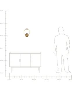 Candeeiro De Parede Led Em Metal Dourado Ponuga