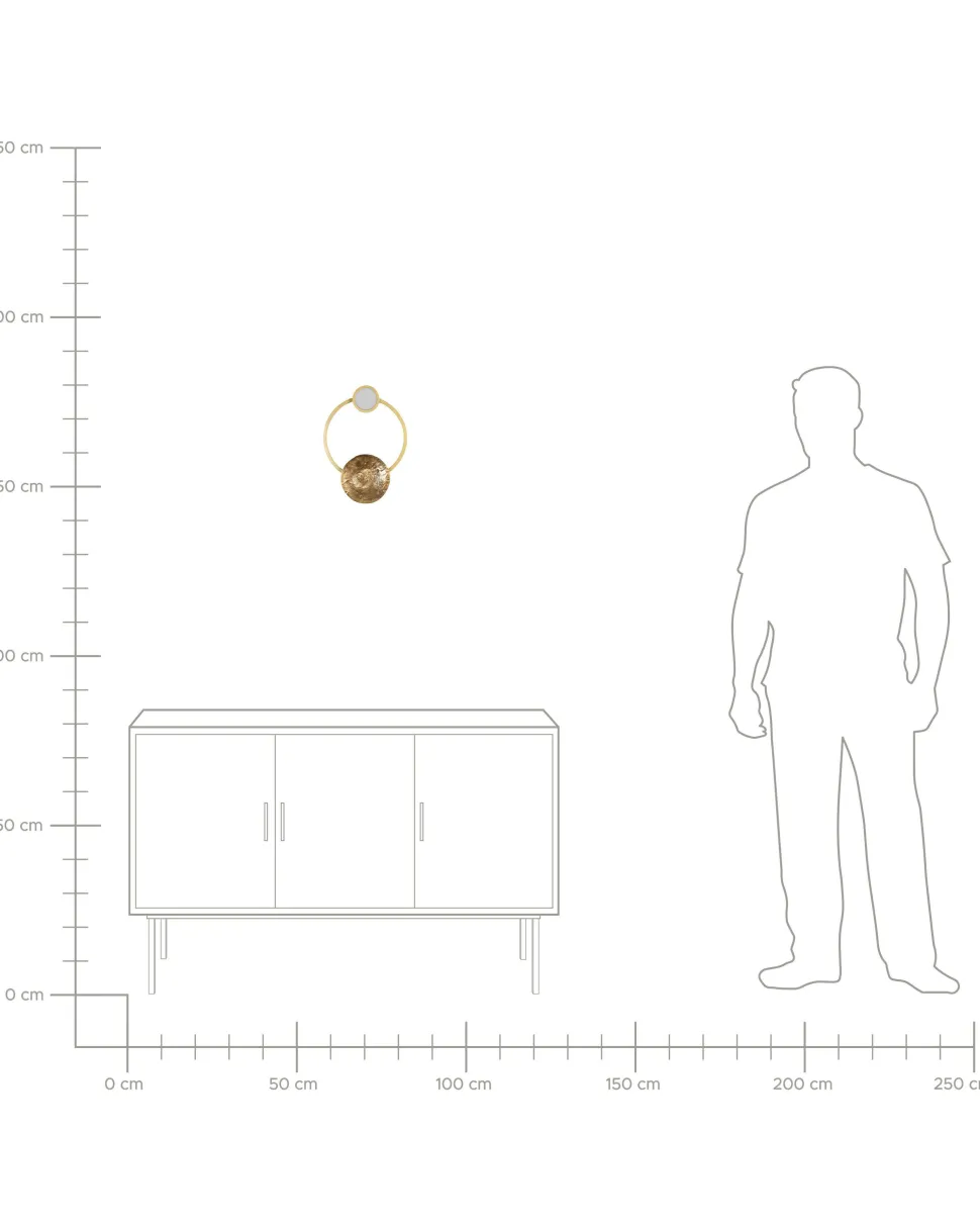 Candeeiro De Parede Led Em Metal Dourado Ponuga