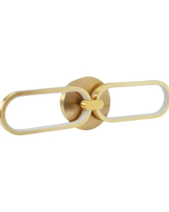 Candeeiro De Parede Led Em Metal Dourado Krang