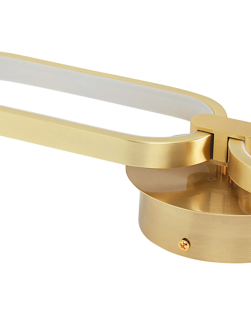 Candeeiro De Parede Led Em Metal Dourado Krang