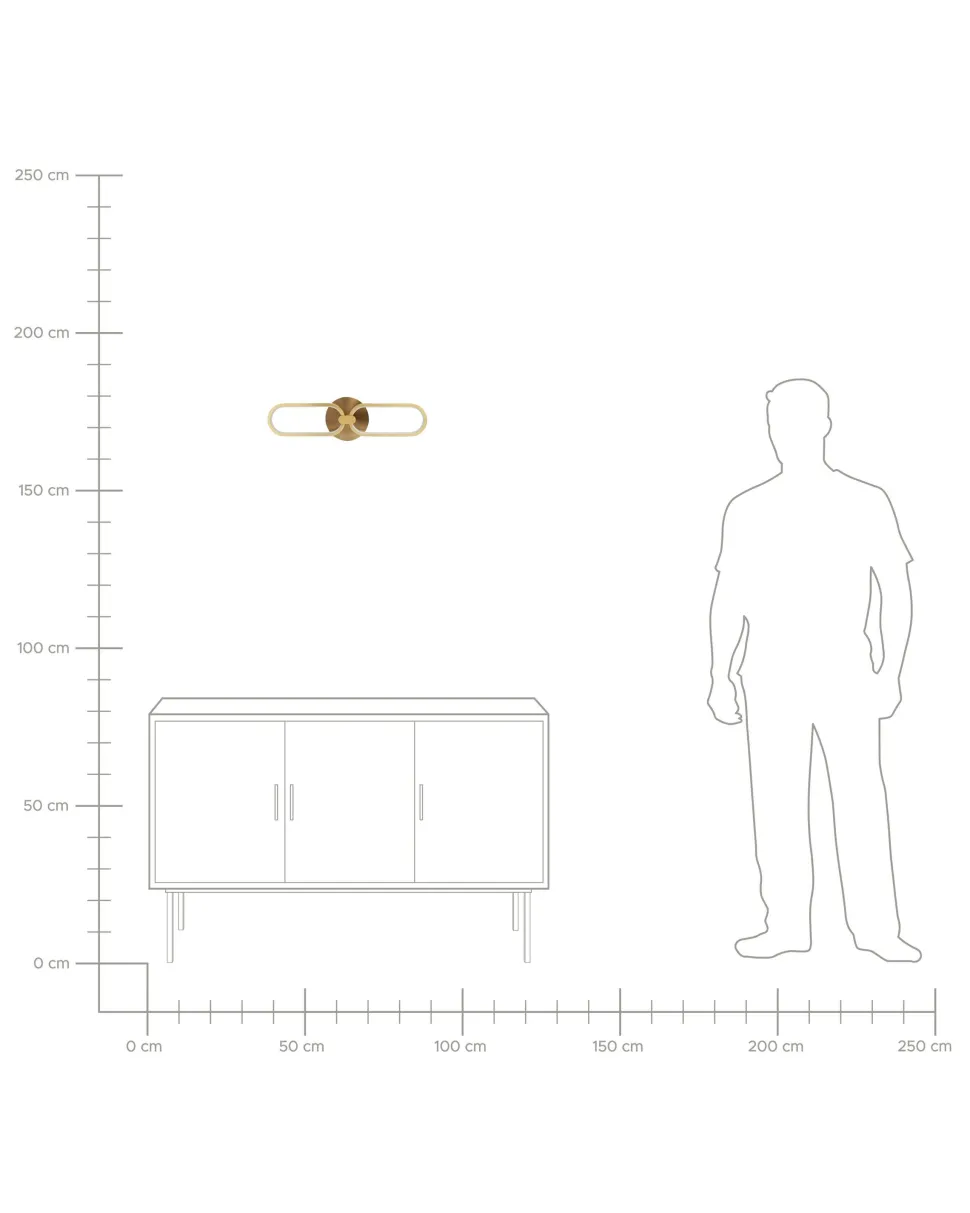 Candeeiro De Parede Led Em Metal Dourado Krang