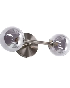 Candeeiro De Parede Para 2 Lampadas Prateado Ramis