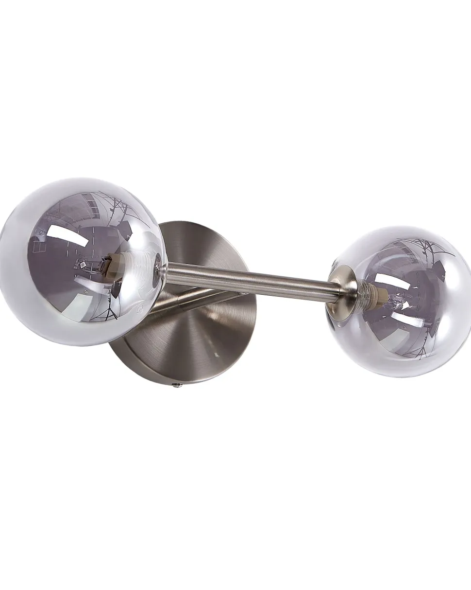 Candeeiro De Parede Para 2 Lampadas Prateado Ramis