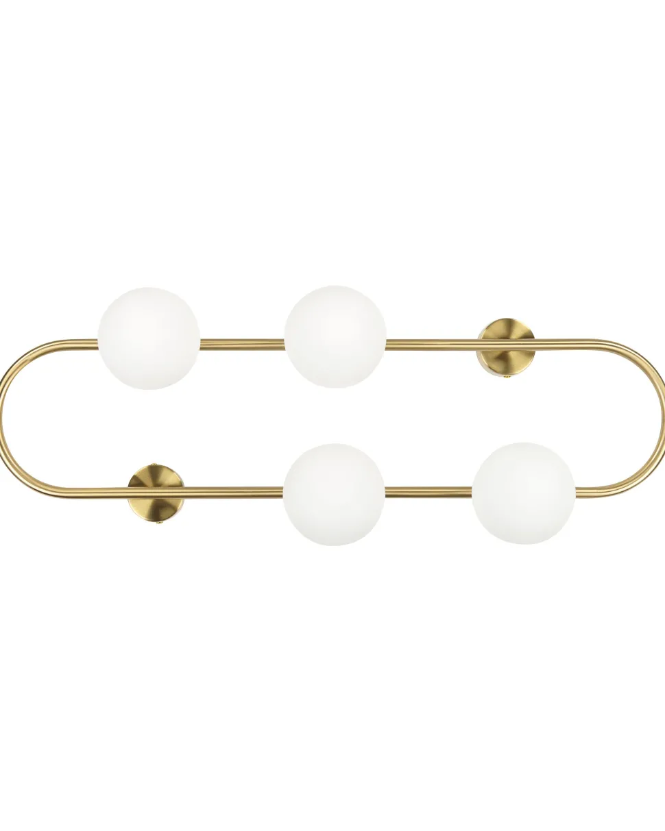 Candeeiro De Parede Para 4 Lampadas Dourado 70 Cm Yango