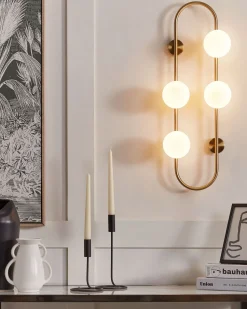 Candeeiro De Parede Para 4 Lampadas Dourado 70 Cm Yango